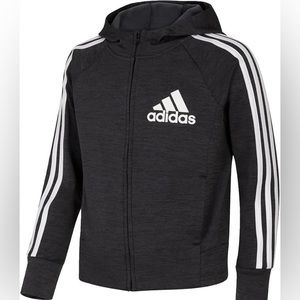 adidas 3-Stripes Melange Hooded Jacket for Kids - Size 10-12